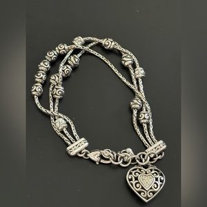 Brighton Silver Heart Charm Bracelet